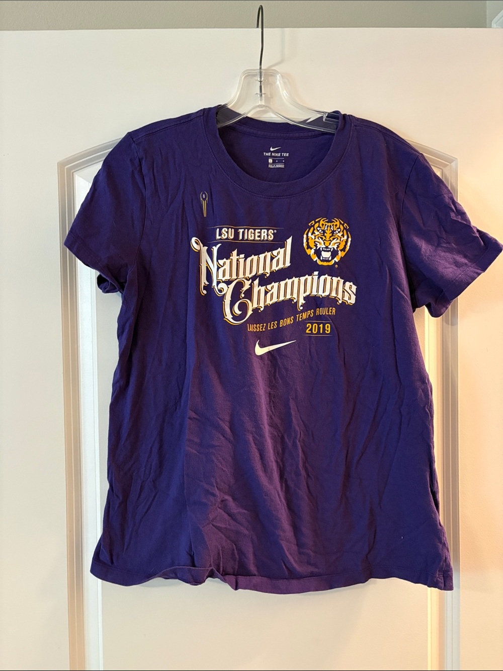 Nike Purple LSU Tigers 'National Champions 2019' Kids Tee